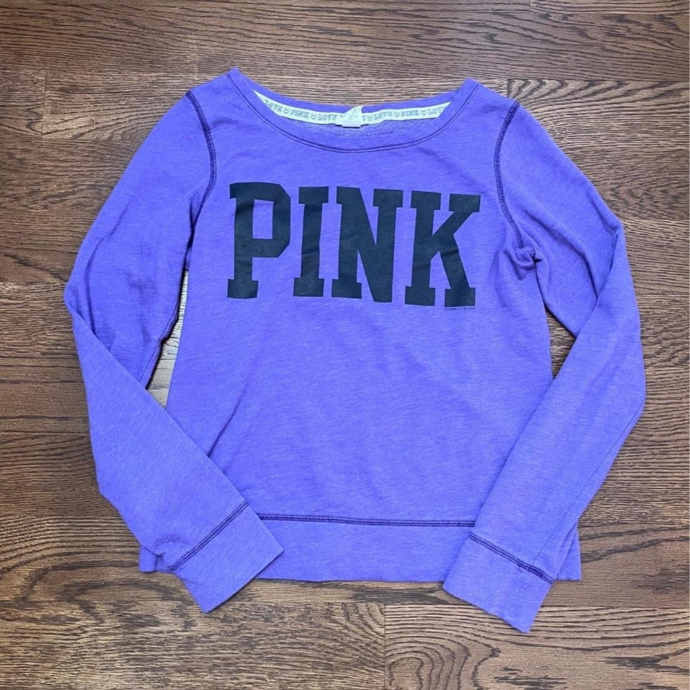 y2k vintage PINK purple graphic crew neck small